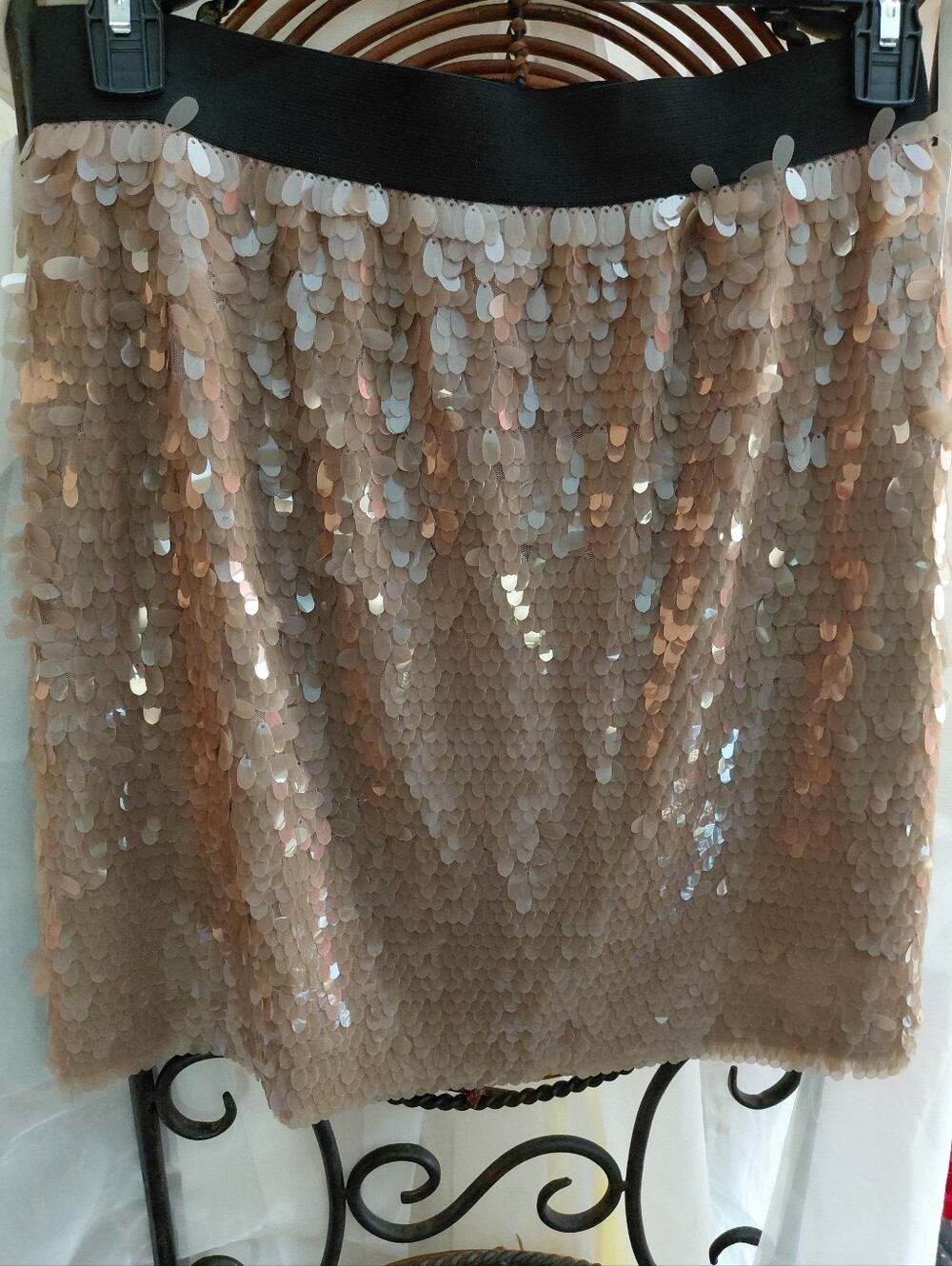 Vince Camuto Khaki Sequin Mini Skirt